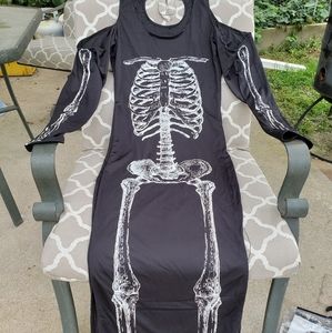 Leg Avenue Side Slit Skeleton Cold Shoulder Dress